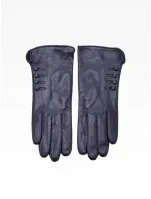 GLOVE STORY Elegantne kožne crne rukavice sa dugmićima 7,5 