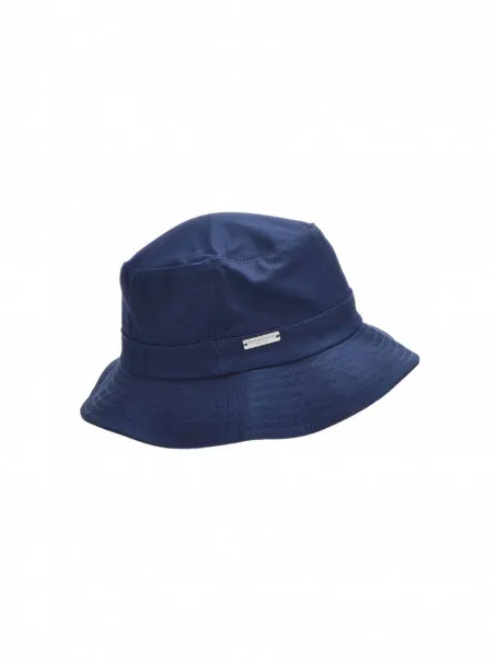 Seeberger uniseks plavi pamučni bucket hat 
