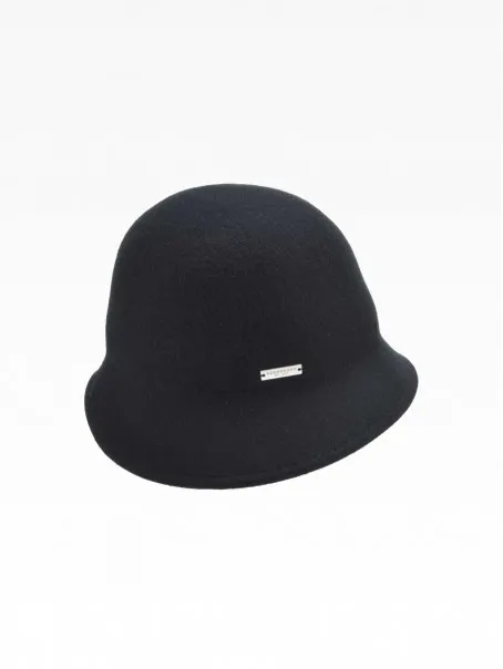 SEEBERGER vuneni crni šešir 