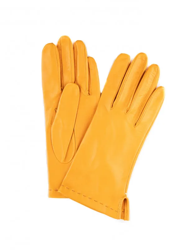 GLOVE STORY Žute kožne rukavice 7,5 