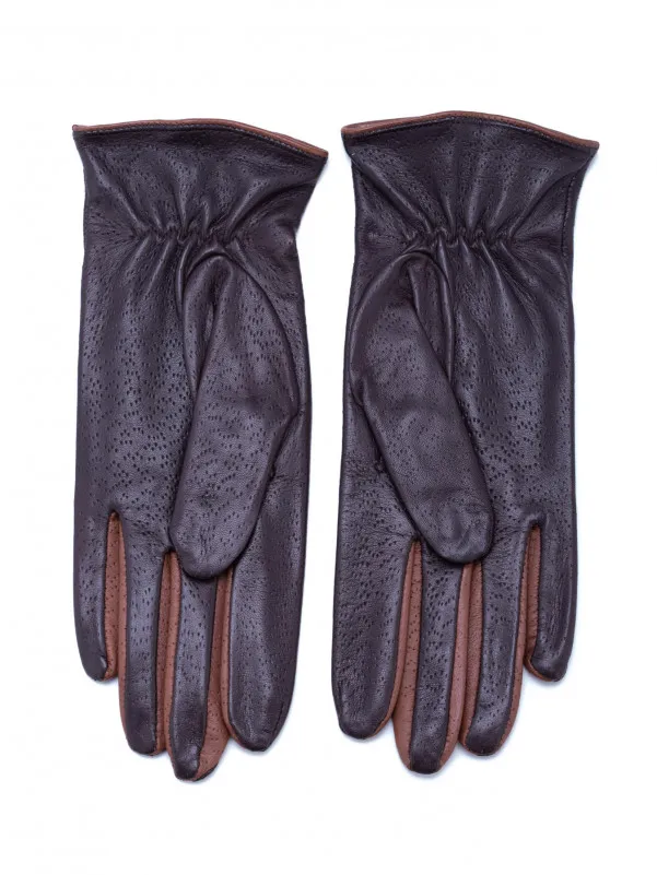 GLOVE STORY Elegantne kožne braon rukavice 7 