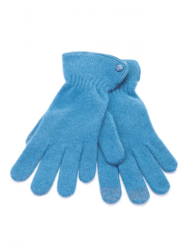 SANTACANA Plave rukavice sa kožnim rubom 