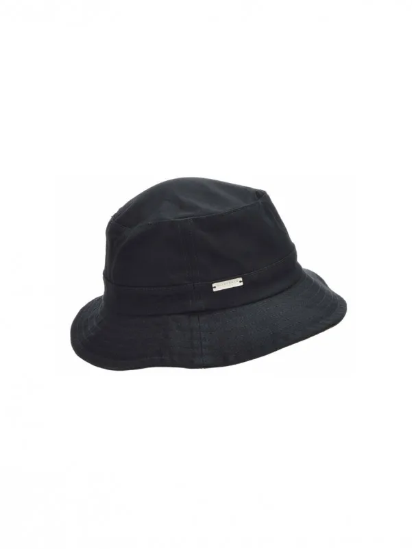 Seeberger uniseks crni pamučni bucket hat 