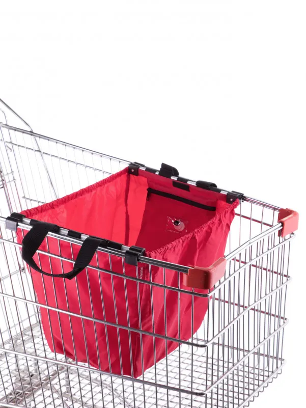 REISENTHEL Crvena torba za kupovinu koja se kači na kolica u supermarketu 