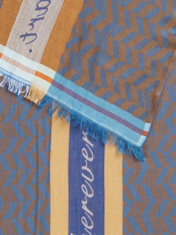 CODELLO Plava ešarpa sa linijama u boji 